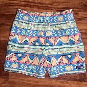 Patagonia Kids Multicolor Aztec Print Shorts - Blue, Pink, Cream